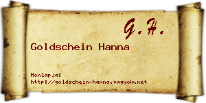 Goldschein Hanna névjegykártya